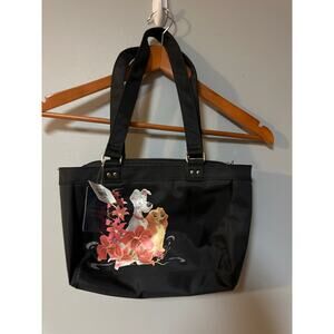 Disney Lady and the Tramp Black Tote Bag Purse – Floral Design – NWT